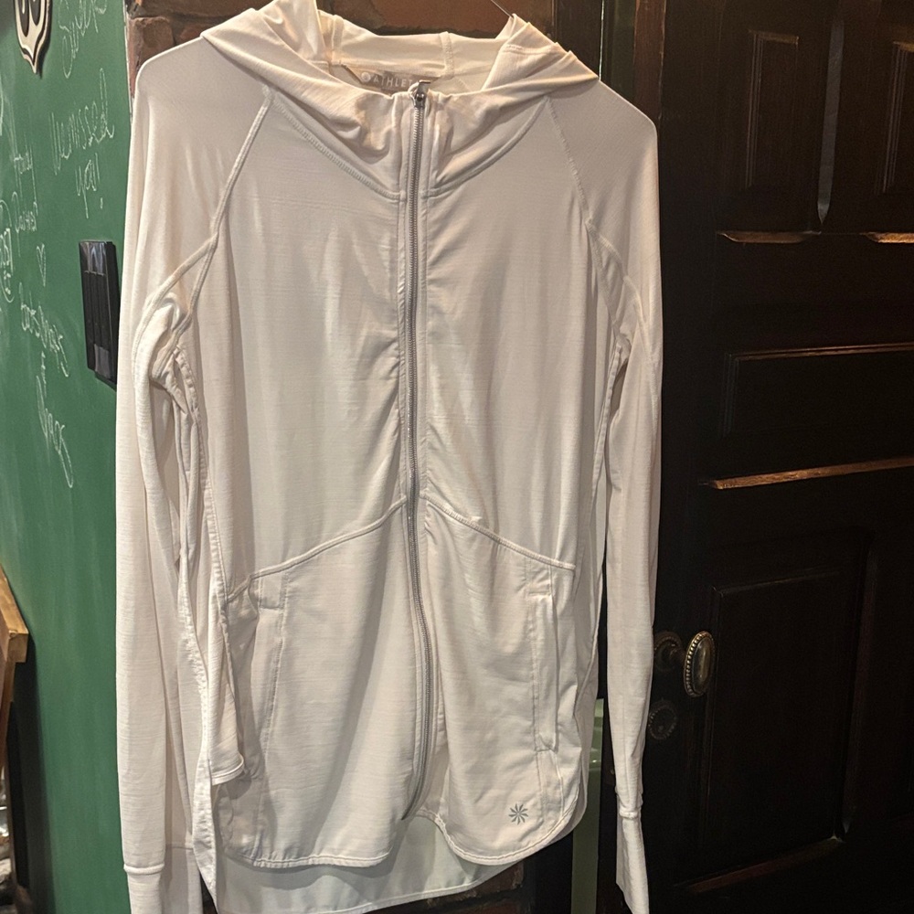 Athleta Lululemon White Full-Zip Hoodie